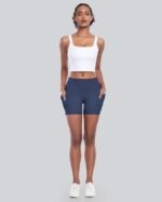 CHRLEISURE Womens Biker Yoga Shorts with Pockets: High Waisted Tummy Control Spandex Workout Athletic Gym Shorts 4 Packs - Image 3